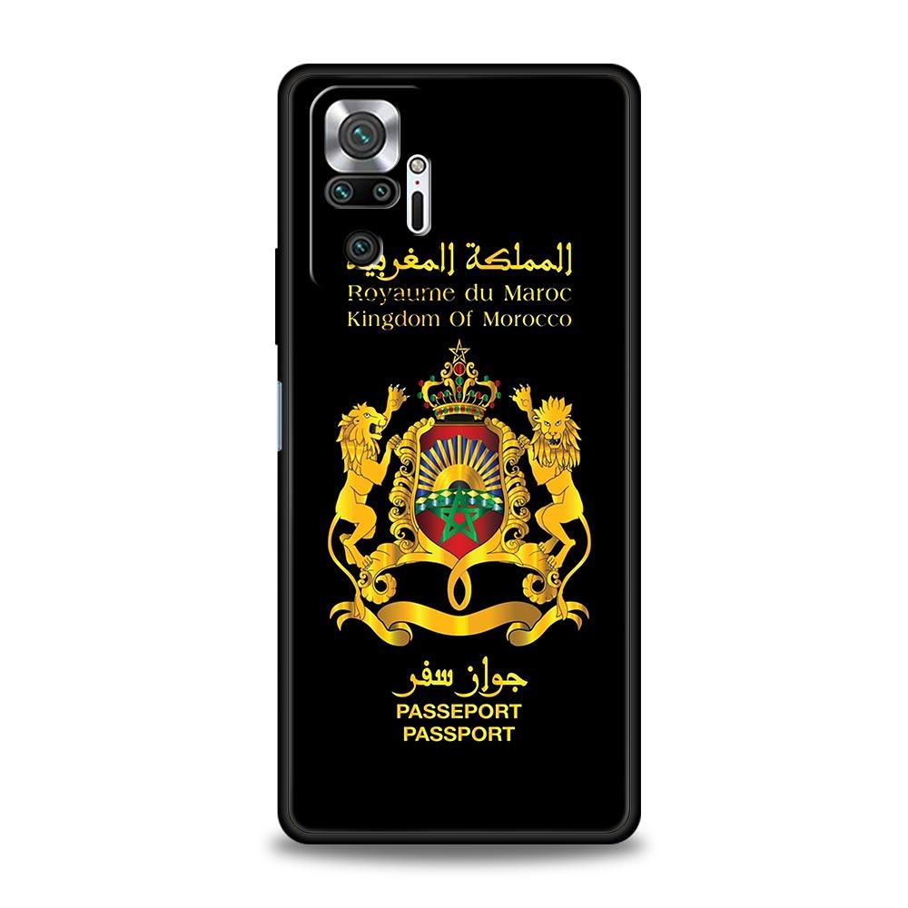 Morocco Flag Passport Phone Case For Xiaomi Redmi Note 14 13 5G 10 11 12 Pro Plus 4G 14C 13C 12C 10C Black Cover