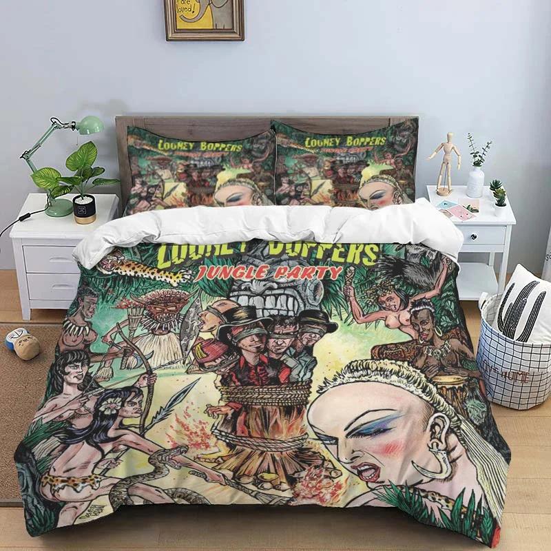 American cartoon illustration Print Polyester Bedding Sets Children or Adults for Beds Quilt Cover Pillowcase Anime bedding set