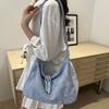 Soft Solid Color Tote Bag Large Capacity PU Leather Handbag All-Match Texture Crossbody Bag  Daily