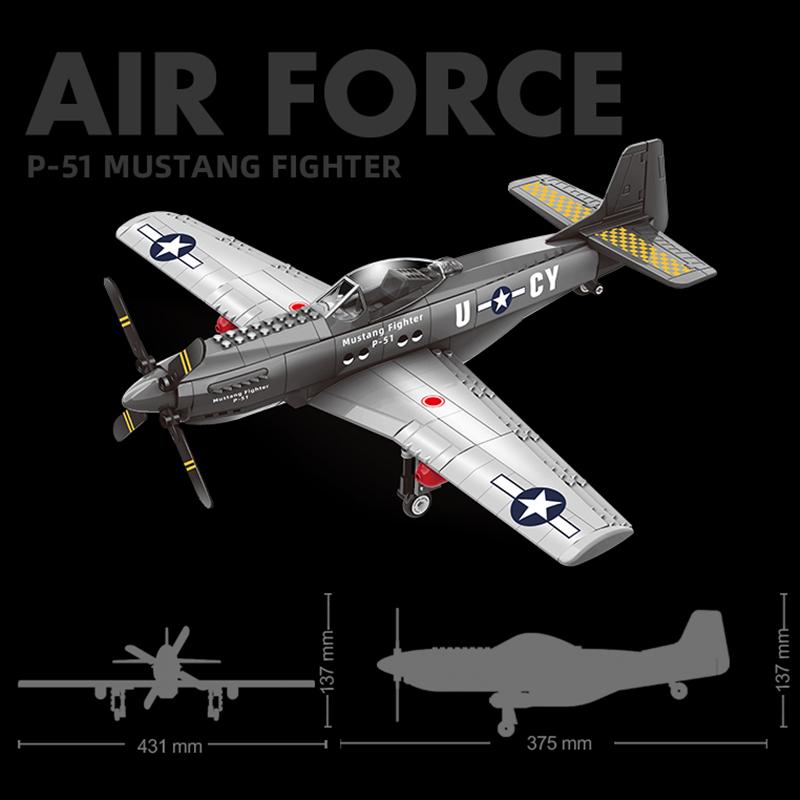 Large F15 J-20 Military Combat Aircraft Building Blocks Assembled Toys Boys Benefit Intelligence Children Gifts P-51 Fighter
