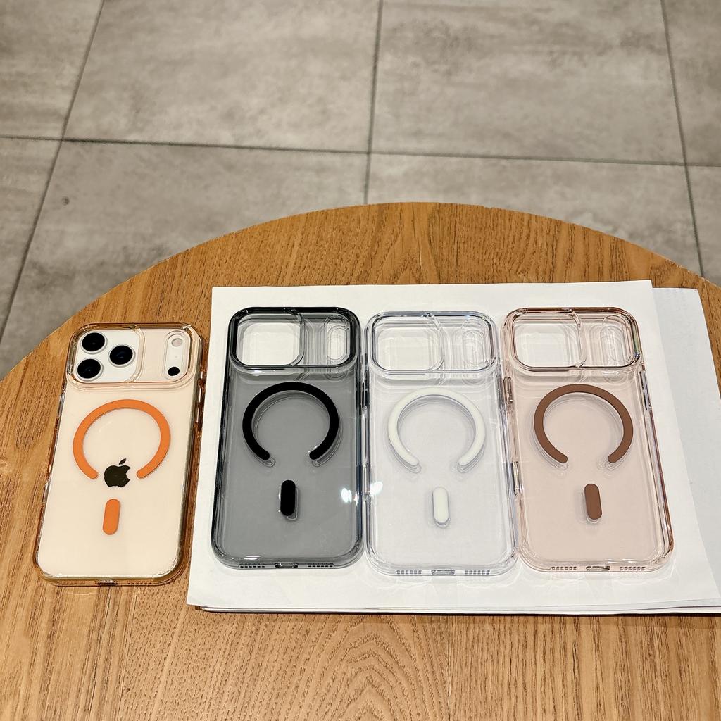 Trendy Acrylic Colorful Clear Magnetic Case For iPhone 17 Air AI Camera Button 16 15 14 Pro Max Fashion Cover Strong Protection