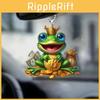 Delightful Acrylic Wealth Frog Car Accessory Great For Enhancing Interior Ambiance
