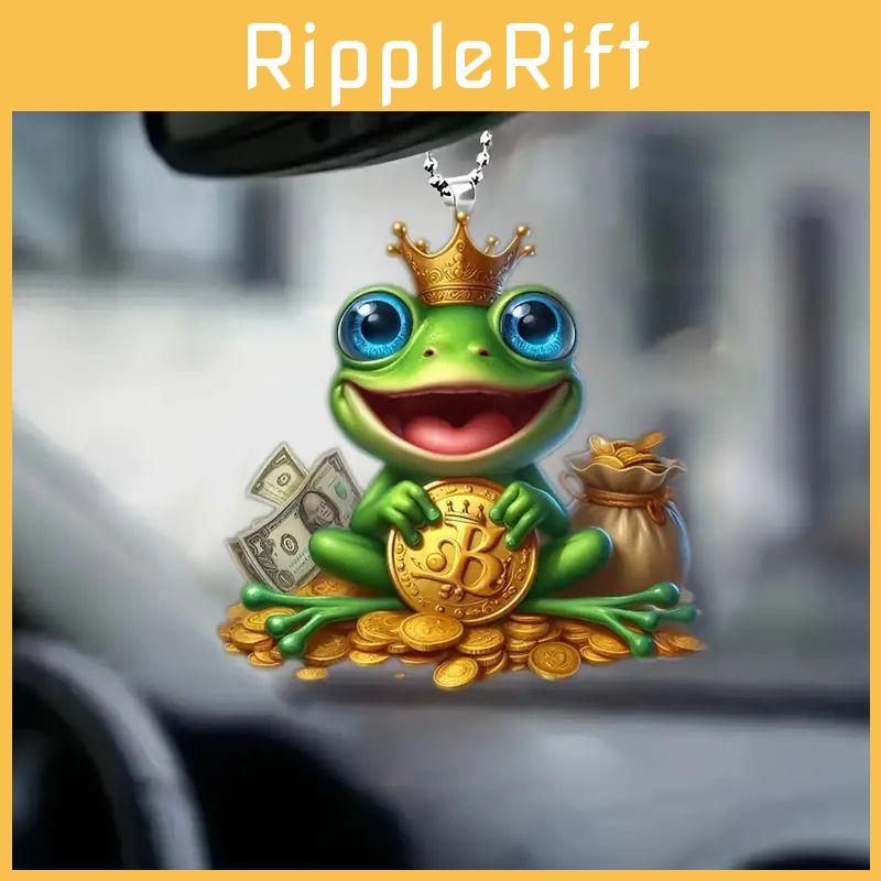 Delightful Acrylic Wealth Frog Car Accessory Great For Enhancing Interior Ambiance
