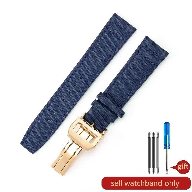 Captain Blue Citizen High Density Knitting Wrist for IWC Pilot Portugal Portofino Nylon Canvas Men 20mm 21mm 22mm Watch Strap
