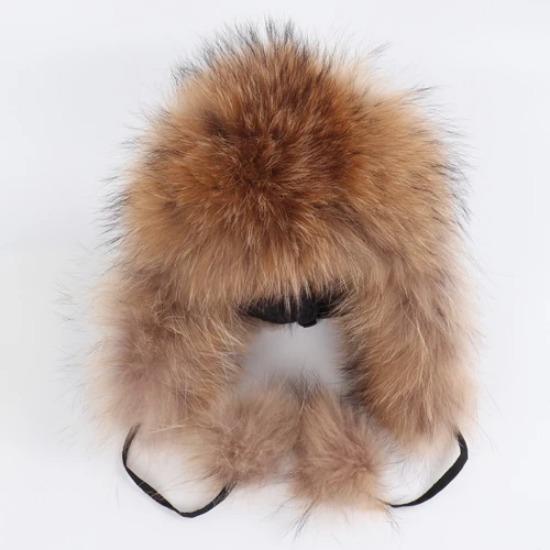 On Sale Real Fox Fur Women's Russian Ushanka Aviator Trapper Snow Skiing Hats Caps Earflap Winter Ladies Fox Fur Bomber Hat