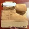 2027 New Design Winter Snow Boots Women Fur Warm Ultra Mini Platform Ankle Boots Genuine Leather High Heel Slippers Wool Shoes