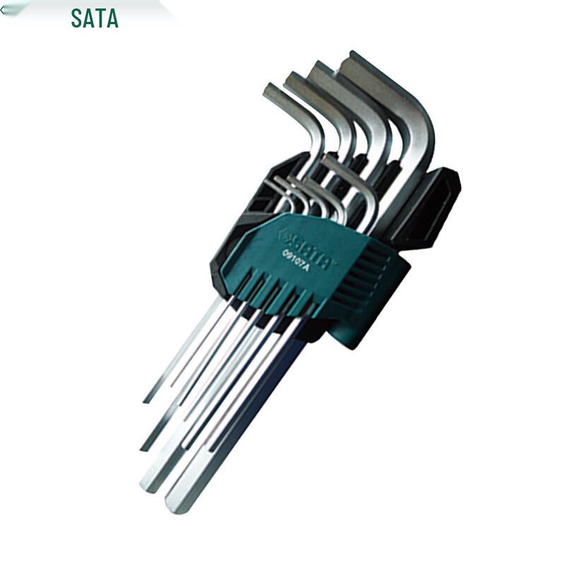SATA 09107 9-Piece Extended Hex Key Wrench Set 9-Piece Set