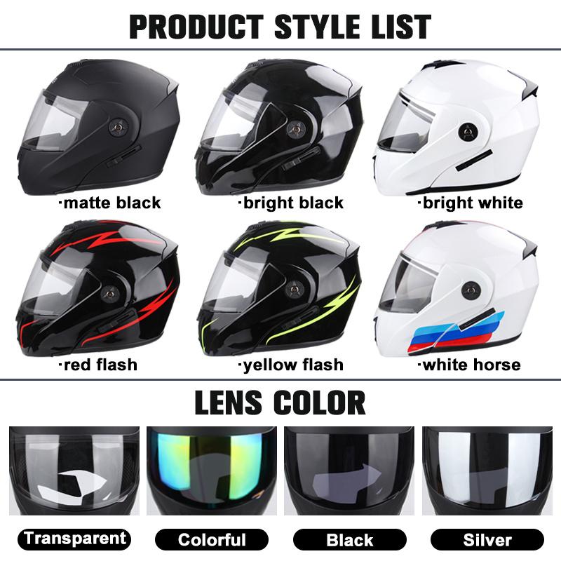 UCHOOSE New Motorcycle Helmet Full Face Racing with Double Sun Visor Women Man Flip Up Double Lens DOT