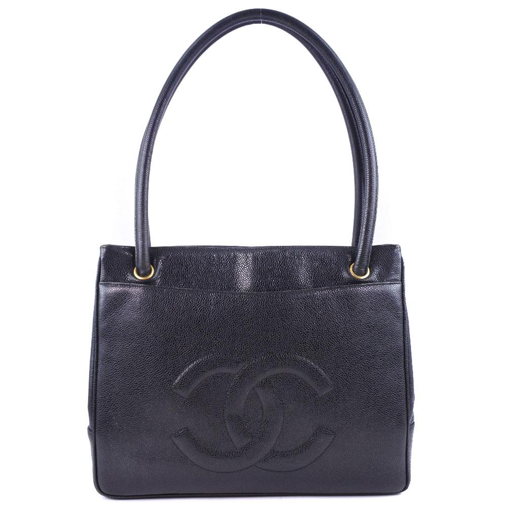 CHANEL Tote Bag black Caviar skin Women Used