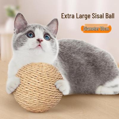 10cm Langlebiger Sisal-Seil Katzen Spielzeugball für Interaktives Spielen und Kauen