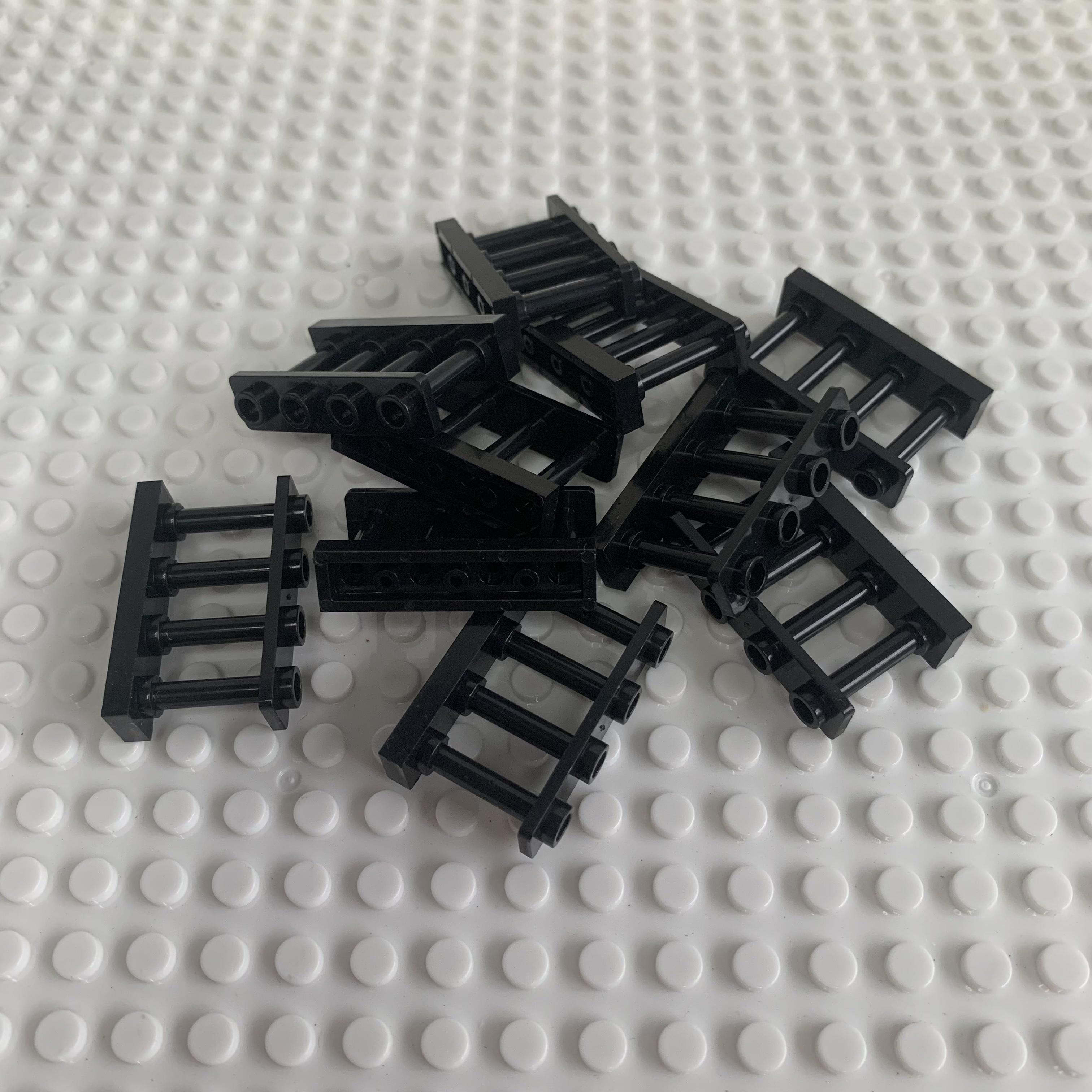 

20 ШТ. 1x4 Загородження Замок Паркан Будівельні Блоки Аксесуари Міський Вуличний Вигляд Фігурки Сцени Модельні цеглинки іграшка для дітей чорний