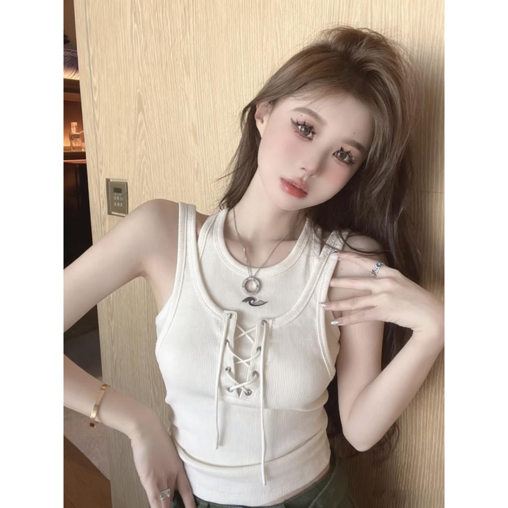 Summer new American sexy pure desire wind sling vest women's fashion chic design sense slim and thin top trendy