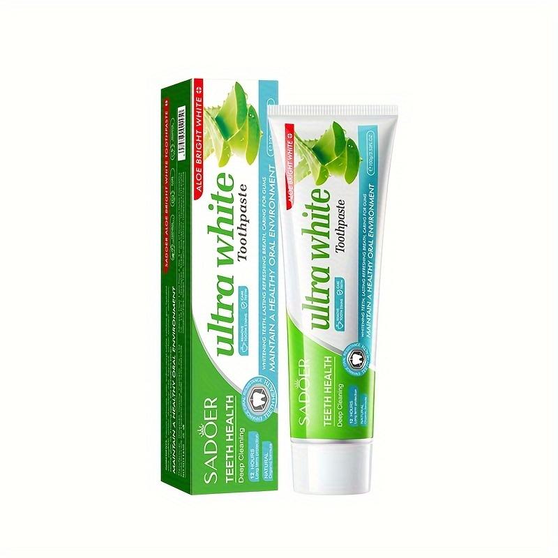 100G Aloe Vera Whitening Toothpaste Is Fluoride-Free and Helps Freshen Breath, Protect Gums, and Clean, Making It Suitable for Yellowish Teeth.