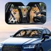 Pomeranian Soccer Cheer Sun Visor Car Windshield Sunshade UV Protection Reflective Foldable Heat Insulation Cover