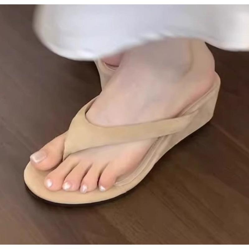 New Street Style Summer Women Wedges Heel Slippers Outdoor Clip Toe Slide Ladies Casual Beach Vacation Flip Flop Zapatos Mujer