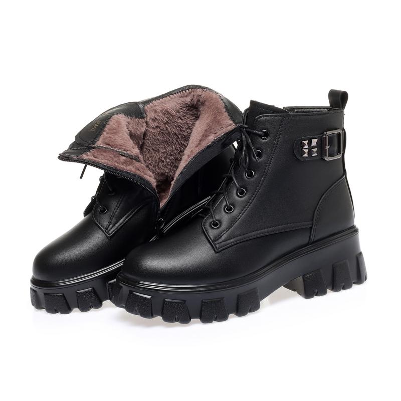 Fashion AIYUQI Women Winter Boots Genuine Leather 2025 New Fashion Natural Wool Warm Snow Boots Women Thick-soled Women's Ankle Boots