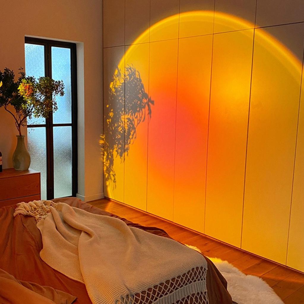 Smart Bluetooth Night Light Rainbow Sunset Projector Lamp   Coffe Shop Background Wall Decoration Atmosphere Table Lamp Light