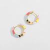 Vintage Multicolor Enamel Flower Round Hoop Earrings Boho Gold Color Circle Round Earrings Statement Jewelry Gifts for Women