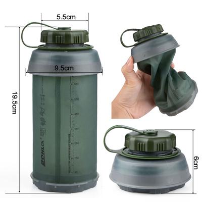 750ML Taşınabilir Açık Hava Katlanabilir Spor TPU Yumuşak Su Şişesi Katlanır Kettle Su Şişesi Kamp Seyahat Koşu Şişesi