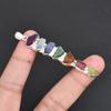Natural 7 Chakra Rough Gemstone Pendant 925 Sterling Silver Raw Crystal Healing Stone Bar Necklace Jewelry Gift
