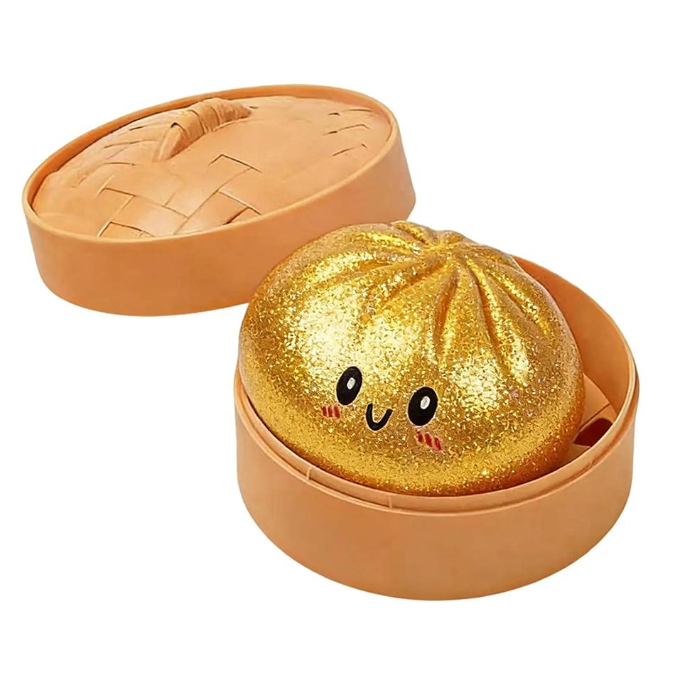 Heißer Glitzer Knödel Squishy mit Box Knödel Sensorisches Quetschspielzeug zur Stressbewältigung Geschenk für Fans Heim- und Bürodekoration