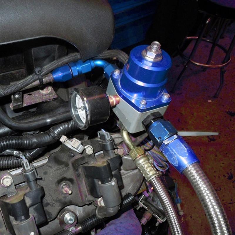 Auto Accessory Aluminum Fuel Pressure Regulator 45-56psi Gauge 8AN 8AN Fuel Line Hose Fitting Connector EFI Bypass Kit