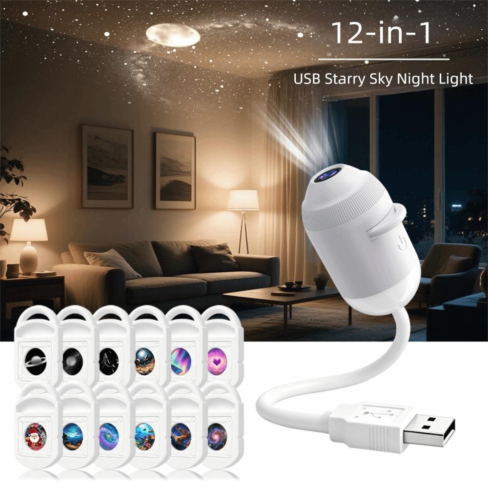 High-definition Galaxy Star Projector Flexible Gooseneck Atmosphere Lamp Holographic Projector Car