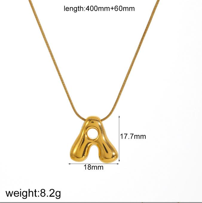 Factory European and American Fashion Charm Trend Stainless Steel Letter Necklace A
