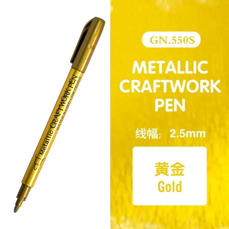 Double Tip Metallic Gold Silver Marker Pen Permanent Art Marker Crafts DIY Painting Pens Card Making Stationery Art Supplies