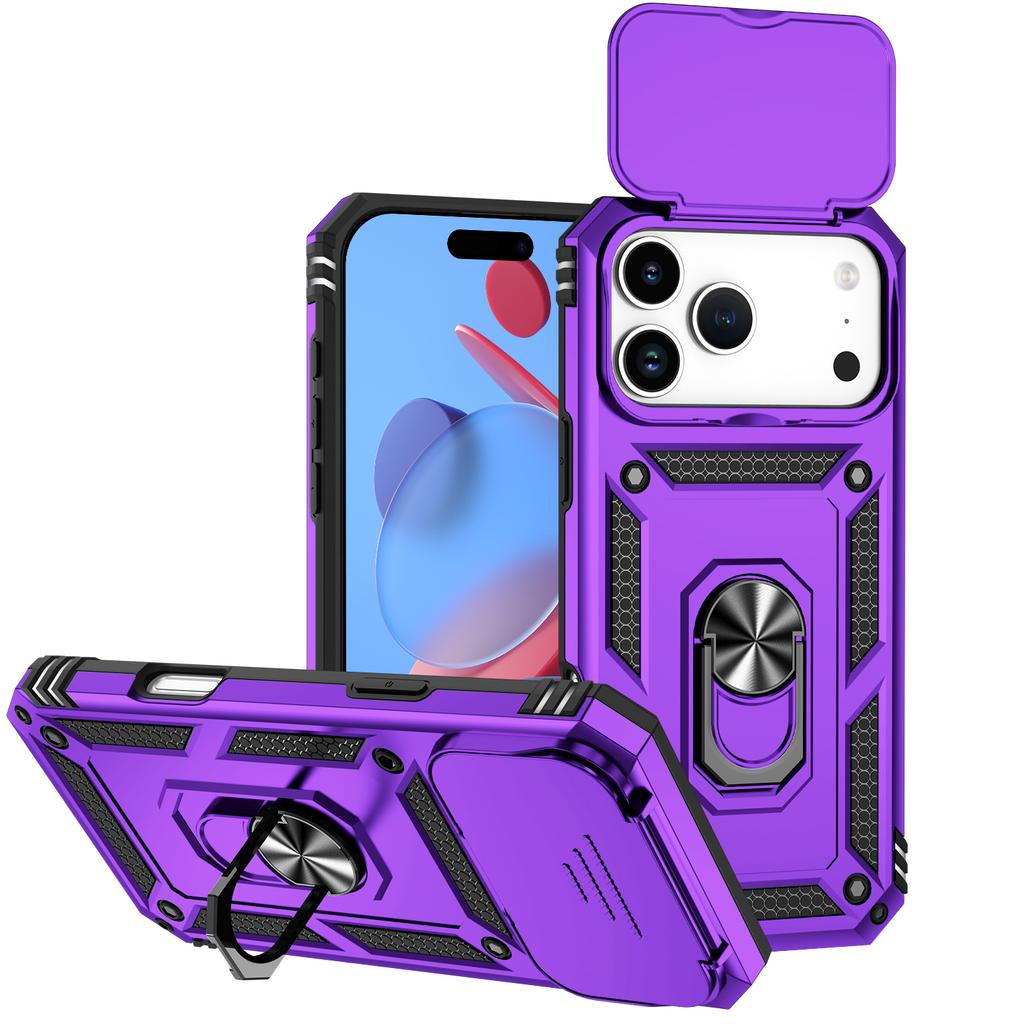 Lens Flip Magnetic Ring Holder Cover Protection Phone Case for iPhone 17 Air 16 15 14 13 12 11 Pro Max XS X XR 7 8 Plus Cover