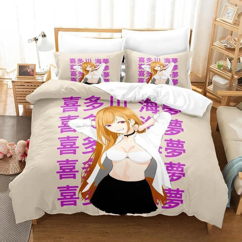 3D Print Anime Kawaii Marin Kitagawa Bedding Set Single Twin Full Queen King Size Bed Set Adult Kid Bedroom Duvet cover Sets