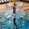 Solar Cascade Hanging Bird Bath Fountain for Bird Feeding and Bathing, Outdoor Garden Hummingbird Feeder Tray