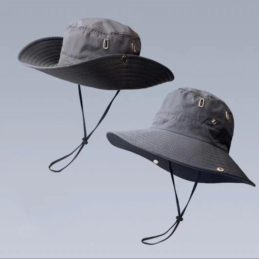 Womens Outdoor Sun Hat Summer UV Protection Bucket Safari Wide Brim Fisherman Cap Cowboy Men Fishing Hiking Beach Hats
