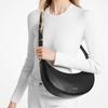 MICHAEL KORS Avra metal brand logo zipper closure leather shoulder crossbody bag medium women's black