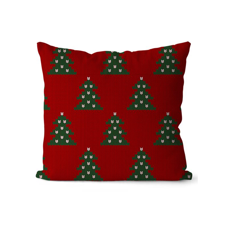 Christmas pattern square polyester pillowcase, sofa living room decorative cushion cover, bedroom bedside pillow cover