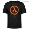 Men's Cotton Crew Neck Half Life Graphic Print T-Shirt Street Casual Style Tops For Men and Women