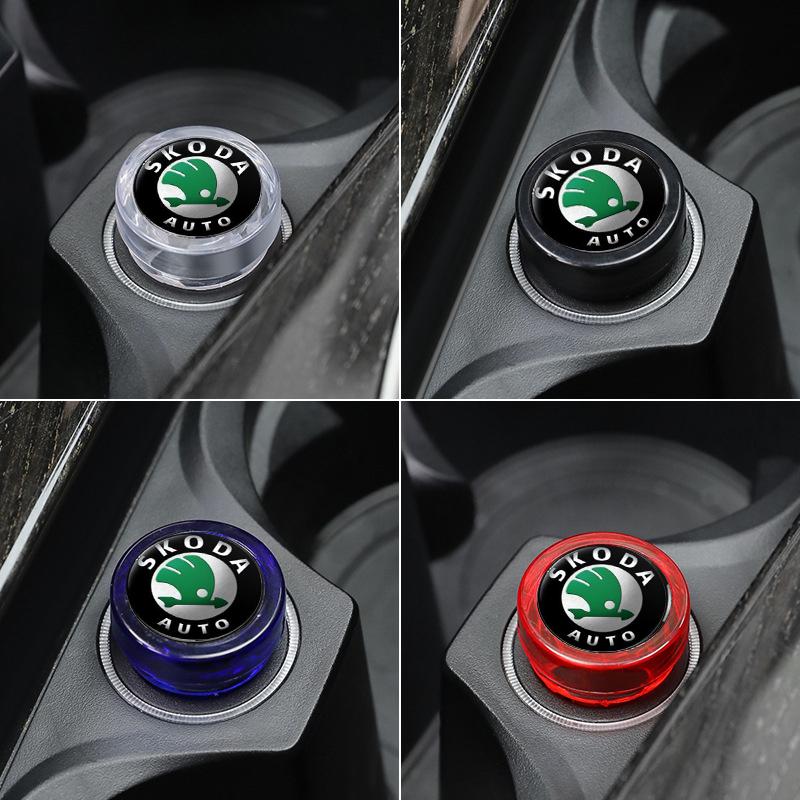ABS Car Cigarette Lighter Dust Cover Dustproof Cap Plug for Skoda Logo VRS Yeti Octavia Kamiq Kodiaq Karoq Superb Fabia Rapid ndf500