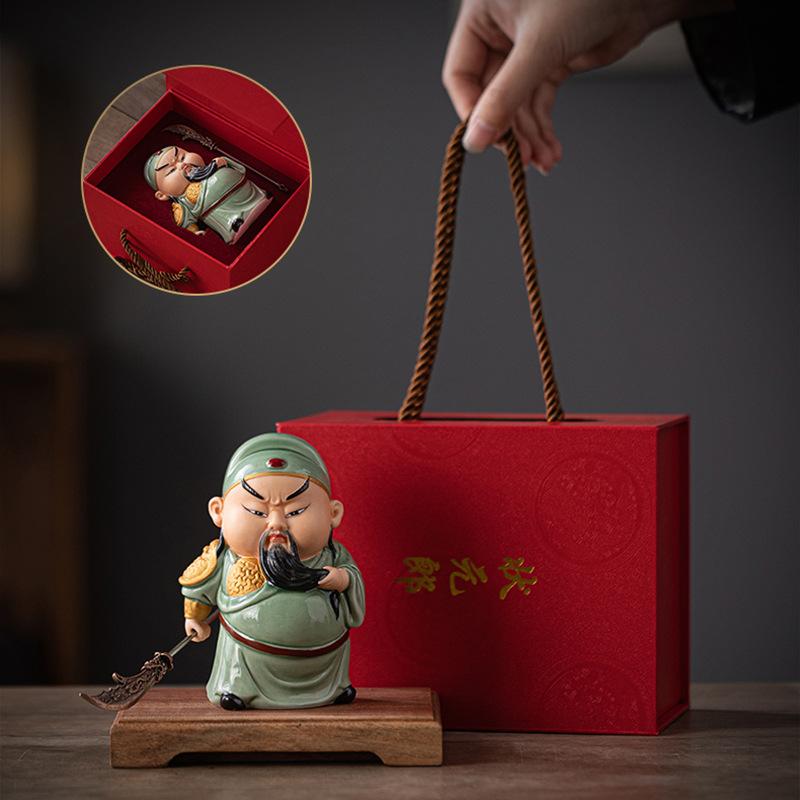 Feng Shui Guan Er Ye Living Room Entrance Hall Home Desktop Decoration, Attracting Wealth Guan Gong Wu Wealth God Office and Sto