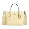 City 15 Metallic Hardware Logo Print Coated Canvas Tote Bag Women Tote Yellow CW032-SVMN0