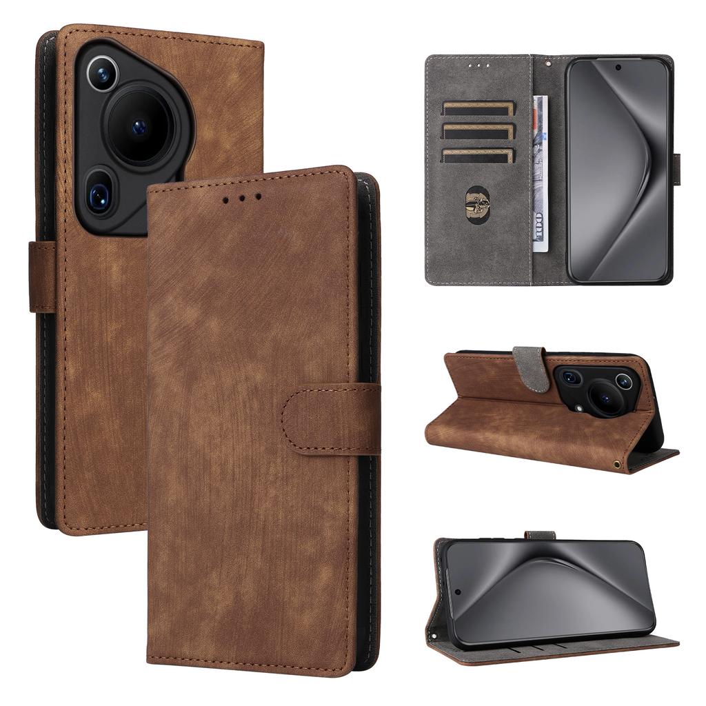 Suitable for Huawei Pura 70 Mobile Phone Leather Case, Redmi Turbo 3 5G Matte Anti-theft Brush Card Wallet Case
