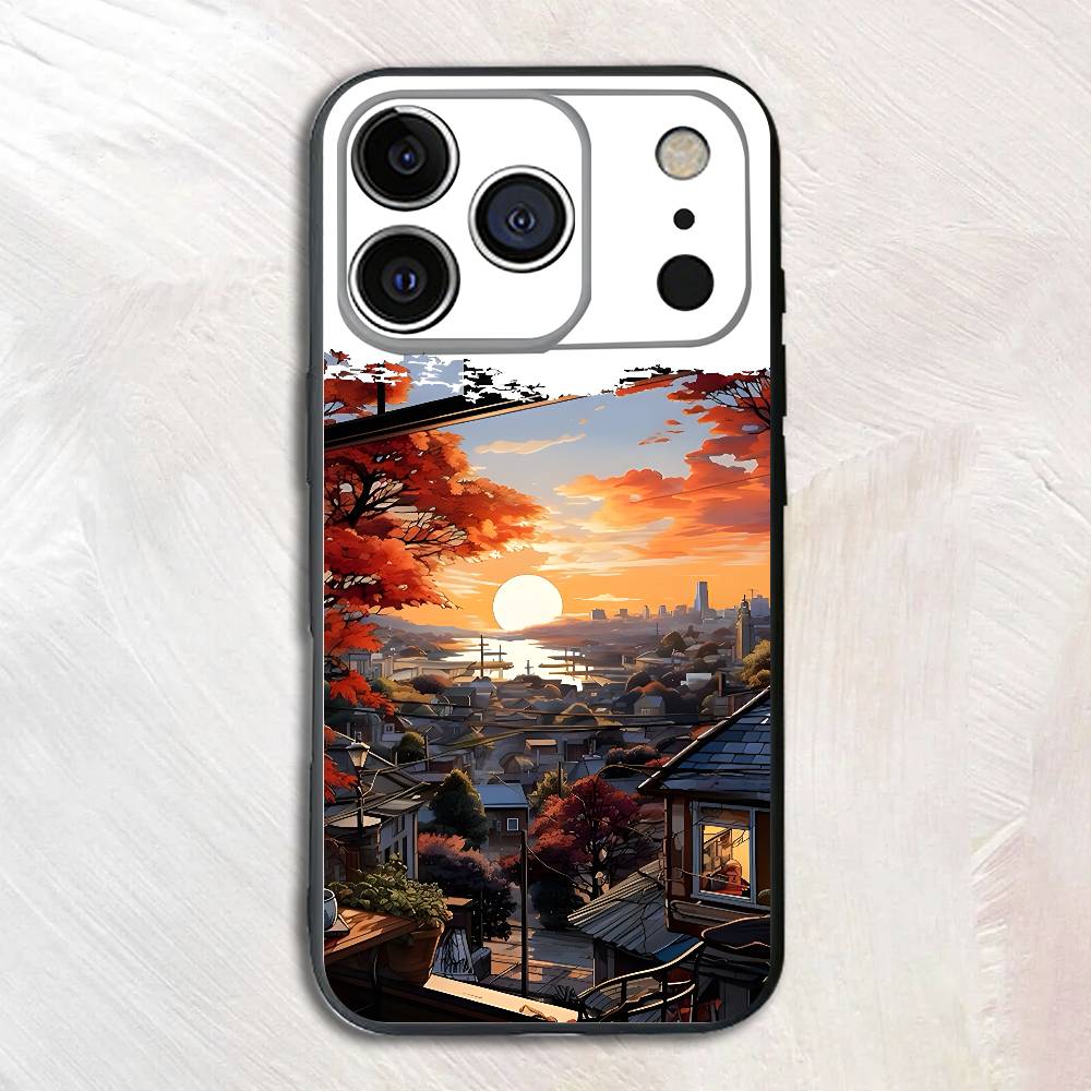 

Nice Day Postcard Black Phone Case For IPhone 17 16 15 14 13 12 13 12 11 Pro Max Plus XS XR Silicone Soft Back Cover iPhone17pro