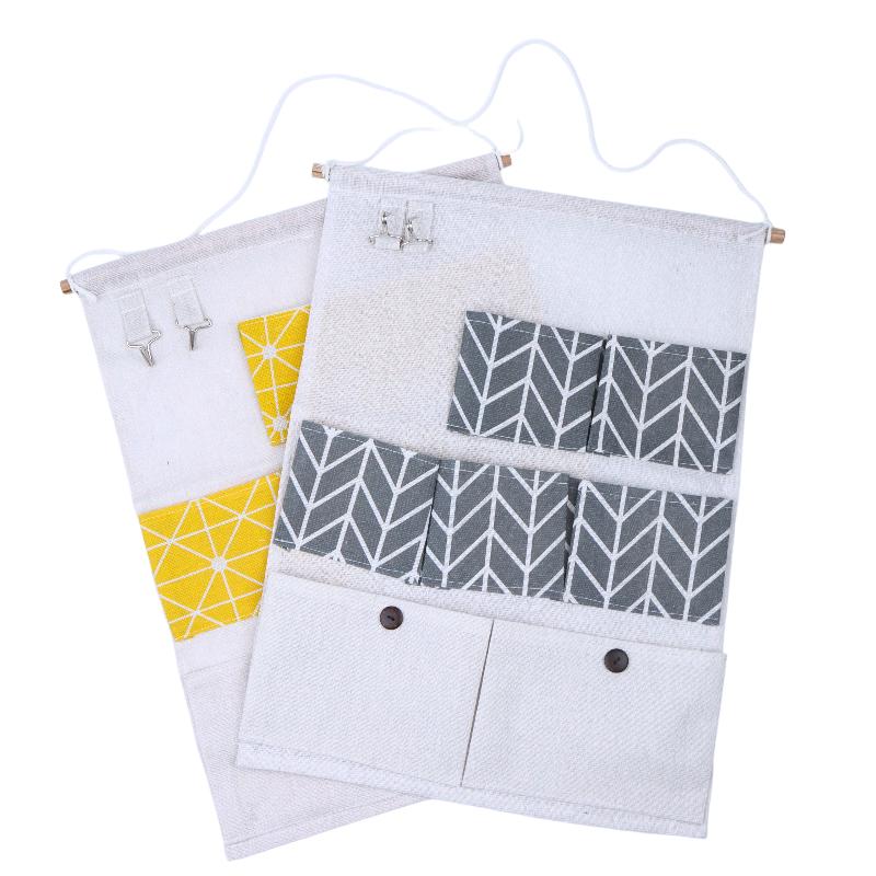 Organize Your Space with Fabric Pocket Bag Wall Hanging Storage for Bedroom and Bathroom