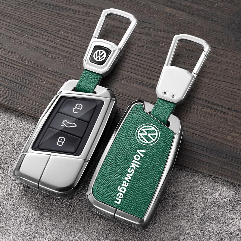 For VW Volkswagen Jetta MK5 Golf Alloy Leather Car Smart Remote Key Case Fob Cover Protector Shell For Volkswagen VW Magotan Pas