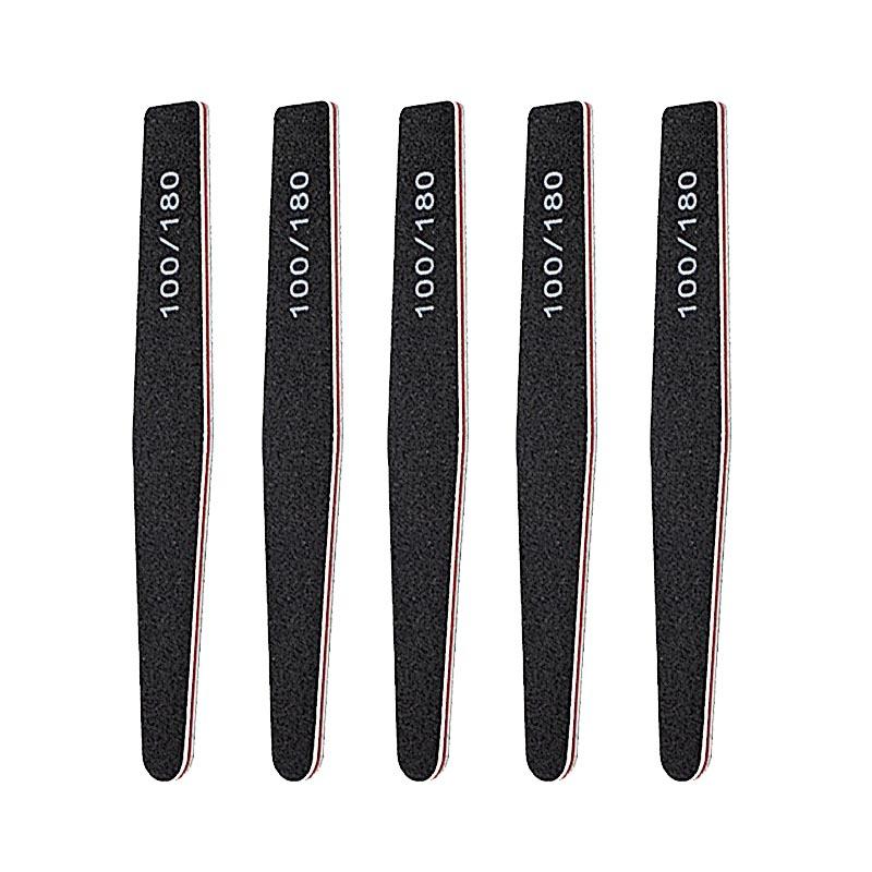 New Nail File Bufer 100/180 Grit Half Moon Nails Files Sanding Grinding Double Side Sandpaper Nail Manicure Tool ZJC04