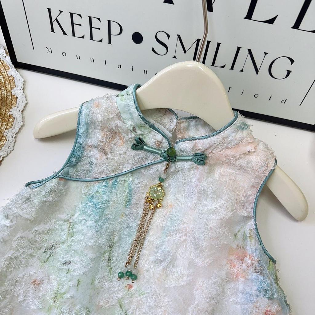 Ärmelloses Sommerkleid im Hanfu-Stil für Mädchen, bestickt - CM1208