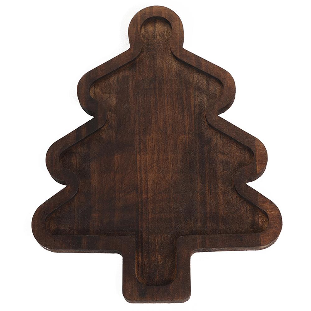 Christmas Tree Tray Wooden Decorative Serving Tray Desktop Food Dessert Plate