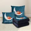 Custom Cartoon Plush Throw Pillow Blanket with Fleece Lining