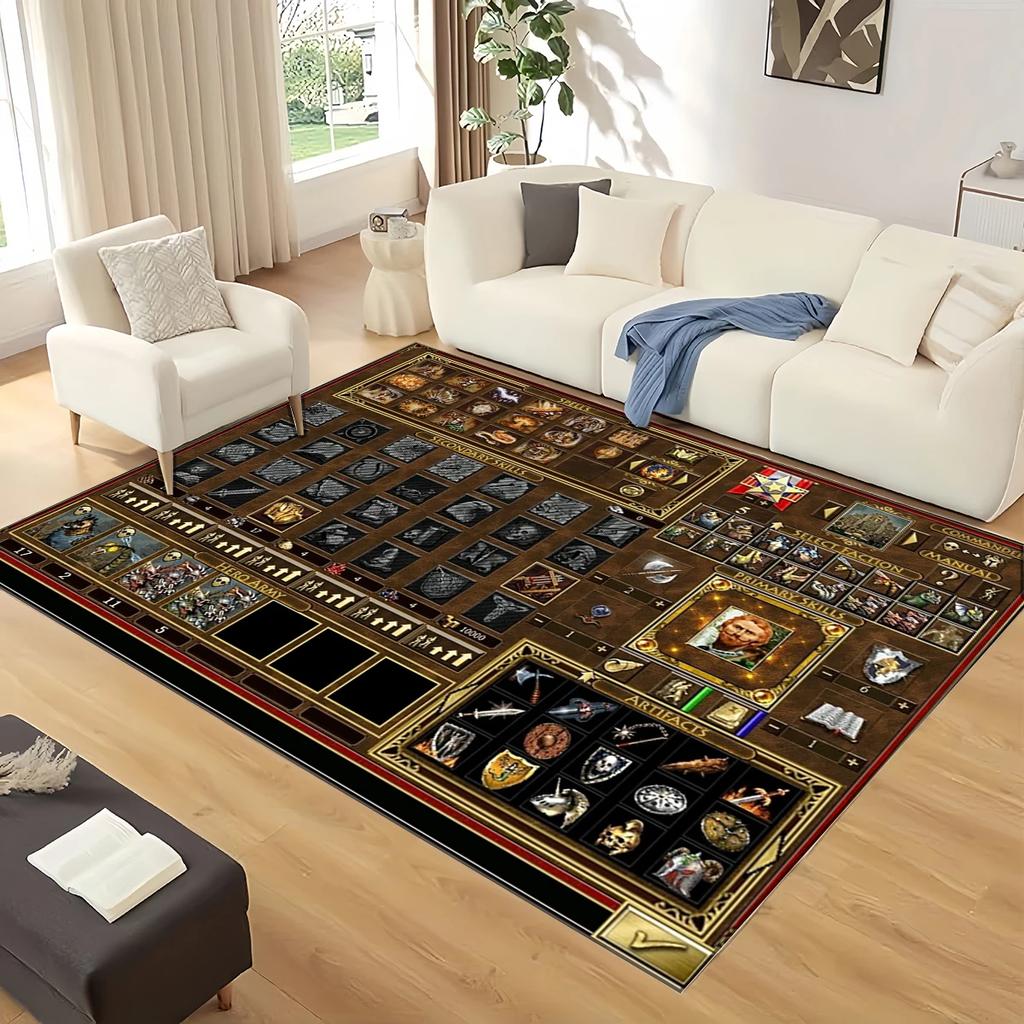 Game 9 Factions Races Stronghold Dwelling Creatures Heroes of Might and Magic Carpet Rug for Home Bedroom Sofa,Floor Mat