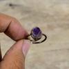African Amethyst Rough Ring Electroformed Copper Ring Gemstone Jewelry Adjustable Rings Handmade Ring Electroformed Copper Jewelry For Gift