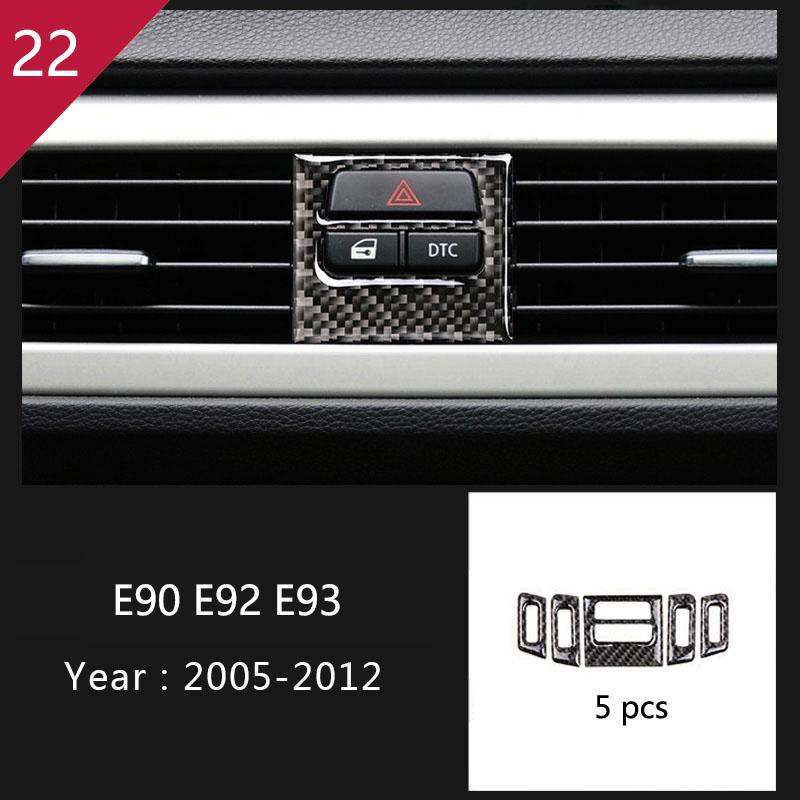 Carbon Fiber Gear Shift Panel Trim Sticker for BMW 3 Series E90 E92 E93 2005-2012 Car Inner Center Control Decorative Accessory